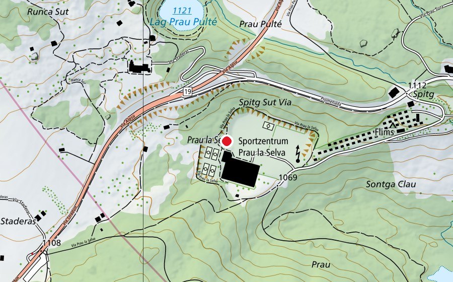 Karte mit dem Standort von Spielplatz Prau la Selva (Spielplatz)