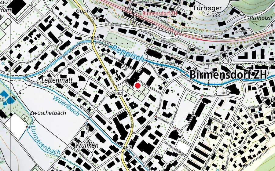 Carte indiquant l’emplacement de Spielplatz Primarschule (Place de jeux)
