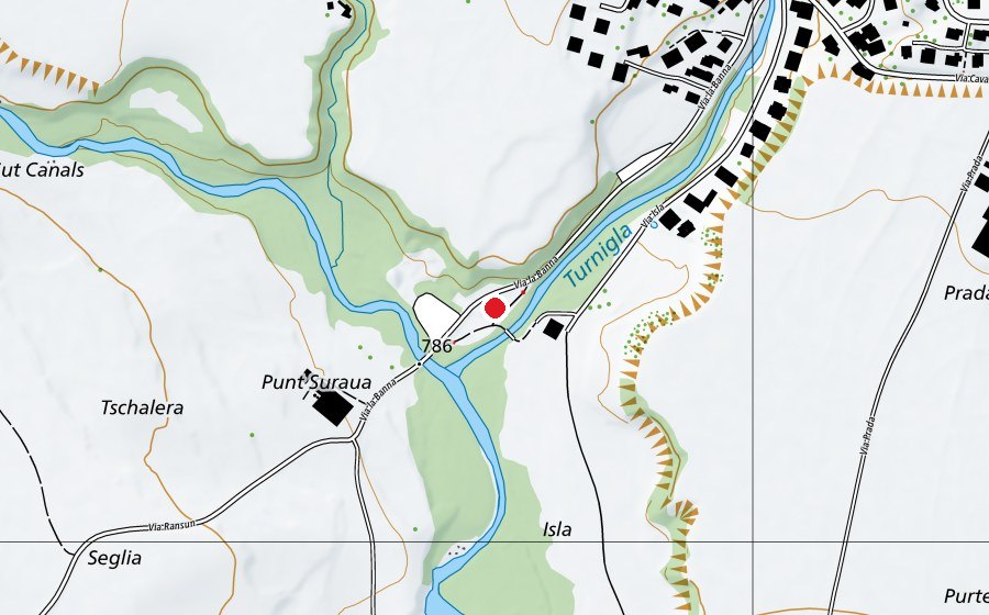 Map showing the location of Spielplatz Punt Suraua (Playground)