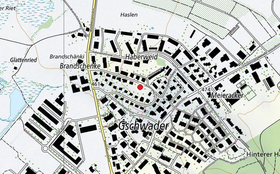 Mappa con la posizione di Spielplatz Rebenweg (Parco giochi)