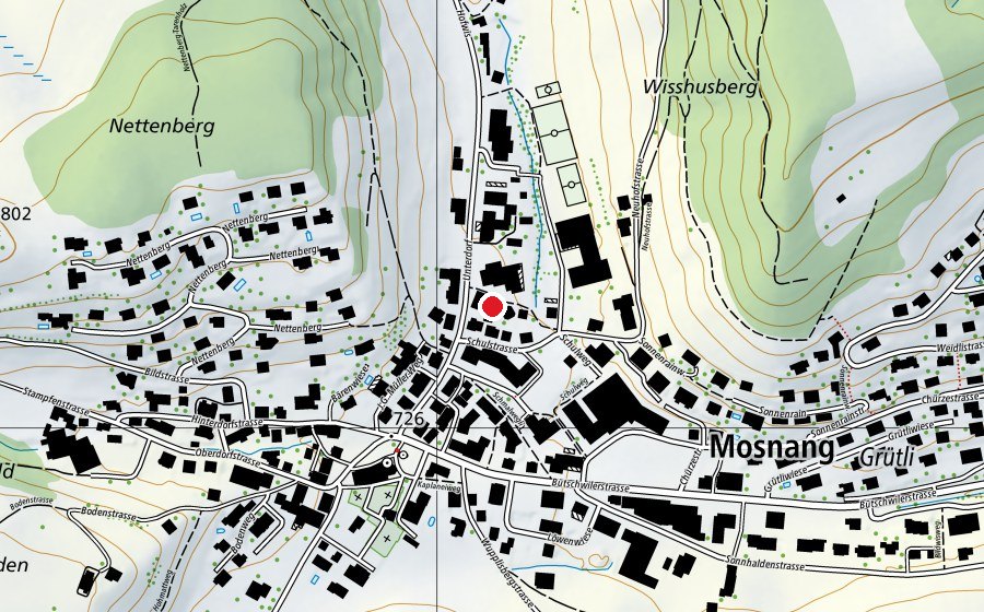 Map showing the location of Spielplatz Restaurant Krone Mosnang (Playground)