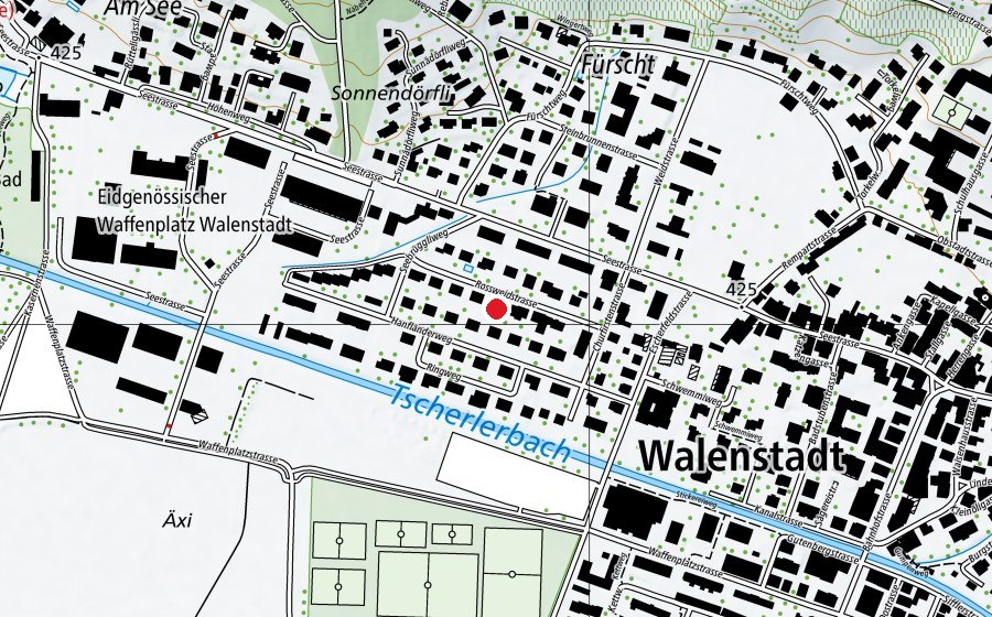 Karte mit dem Standort von Spielplatz Rossweidstrasse (Spielplatz)