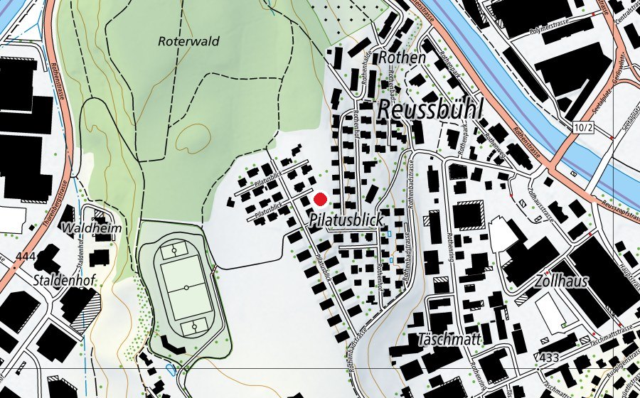 Map showing the location of Spielplatz Rothen (Playground)