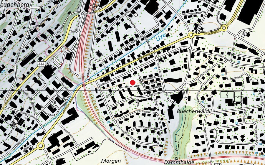 Mappa con la posizione di Spielplatz Ruhweg (Parco giochi)