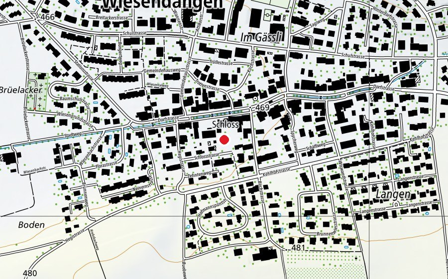 Map showing the location of Spielplatz Schlosswiese (Playground)