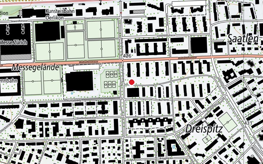 Map showing the location of Spielplatz Schörli-Grünzug (Playground)