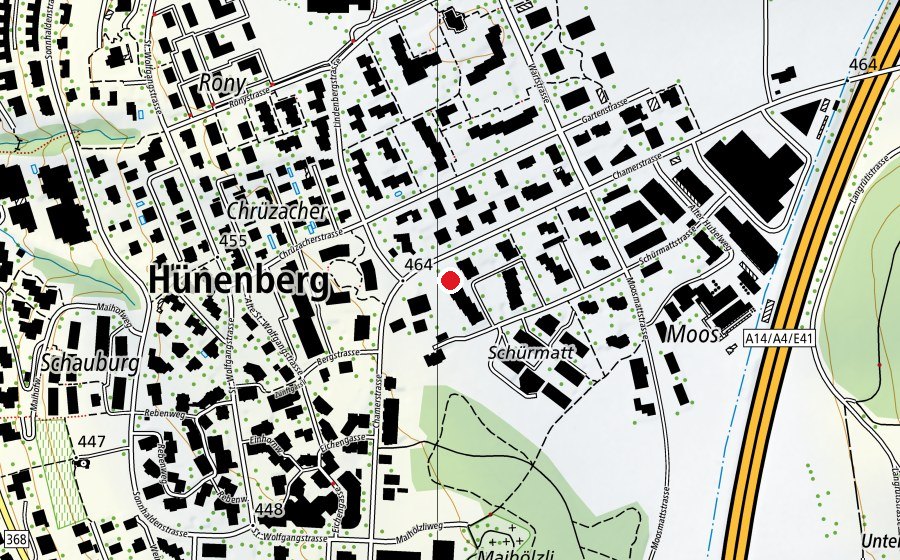 Map showing the location of Spielplatz Schürmatt Quartier (Playground)
