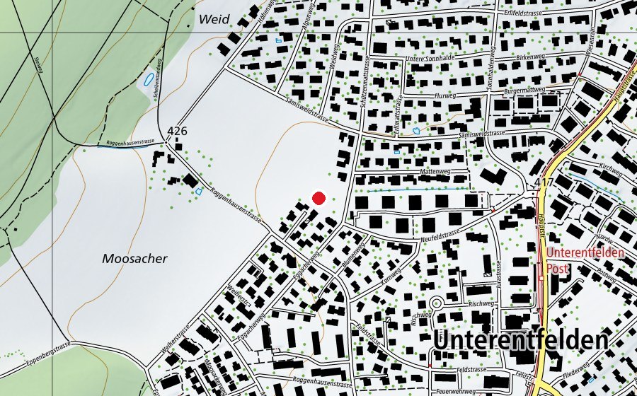 Map showing the location of Spielplatz Schützenmatte (Playground)