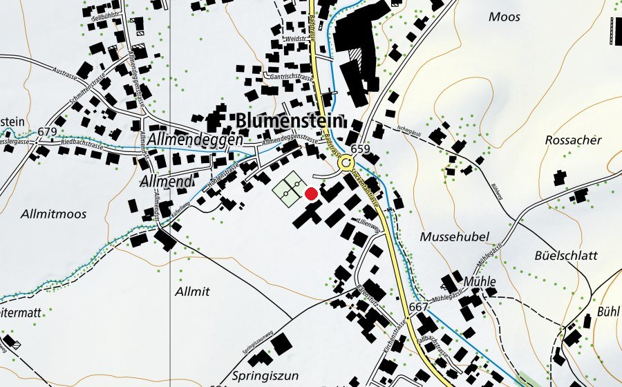 Map showing the location of Spielplatz Schule Blumenstein (Playground)