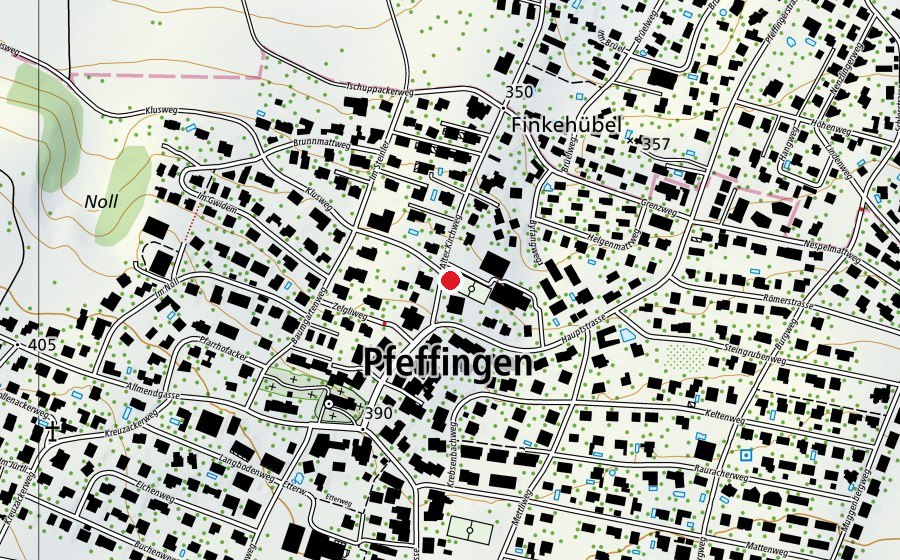 Carte indiquant l’emplacement de Spielplatz Schule Pfeffingen (Place de jeux)
