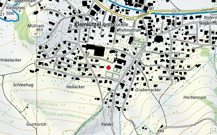 Mappa con la posizione di Spielplatz Schulhaus Eich (Parco giochi)