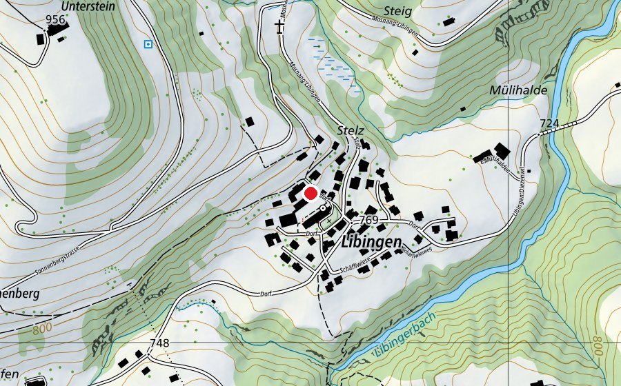 Map showing the location of Spielplatz Schulhaus Libingen (Playground)