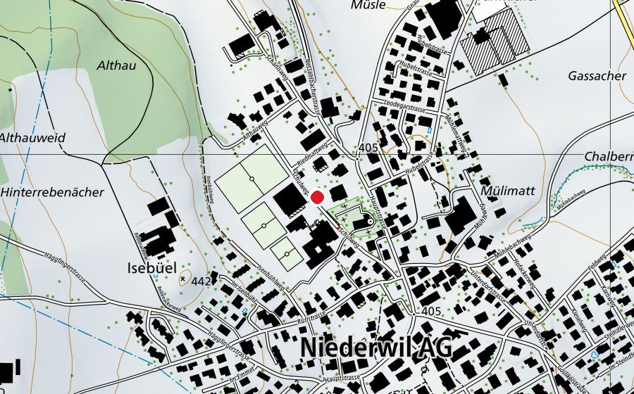 Mappa con la posizione di Spielplatz Schulhaus Niederwil (Parco giochi)