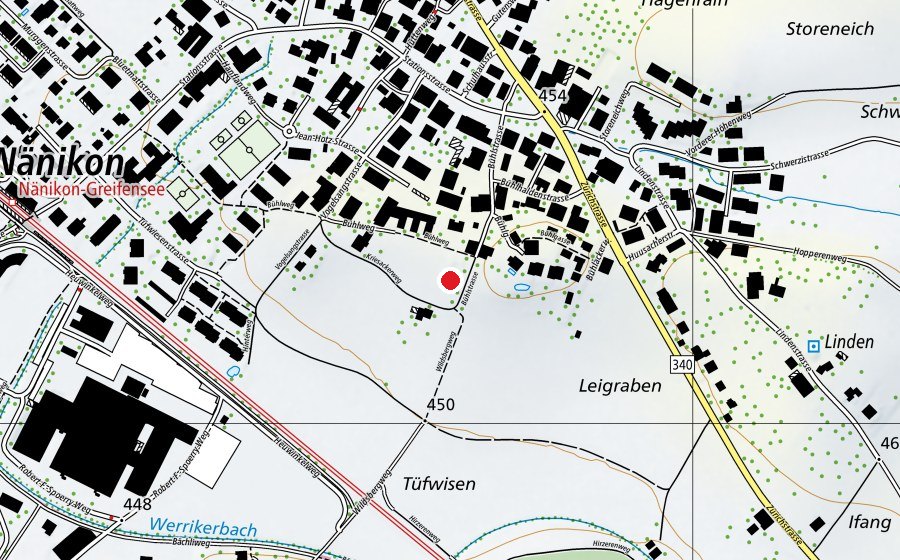 Mappa con la posizione di Spielplatz Schulhaus Singvogel (Bühl) (Parco giochi)