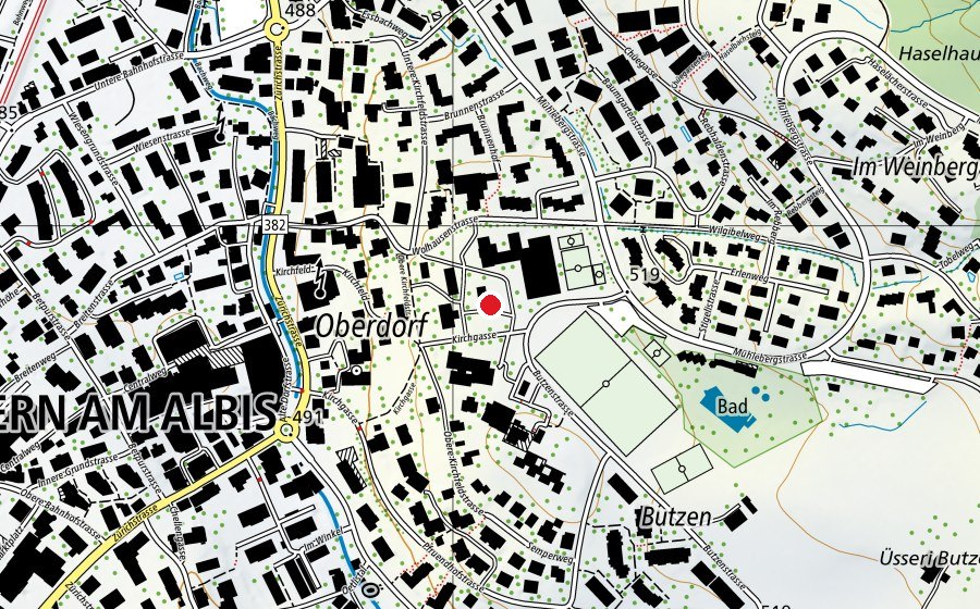 Mappa con la posizione di Spielplatz Schulhaus Stigeli (Parco giochi)