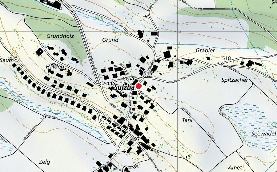 Map showing the location of Spielplatz Schulhaus Sulzbach (Playground)