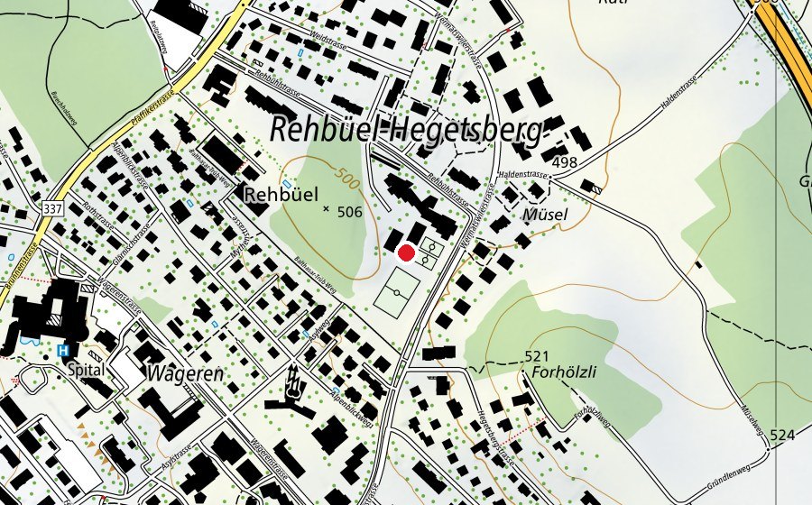 Map showing the location of Spielplatz Schulhaus Weidli (Playground)