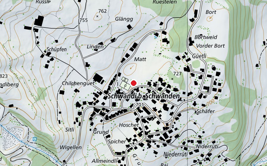 Carte indiquant l’emplacement de Spielplatz Schwändi (Place de jeux)