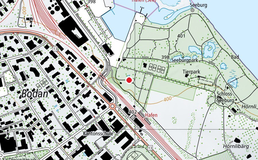 Mappa con la posizione di Spielplatz Spielburgpark (Parco giochi)