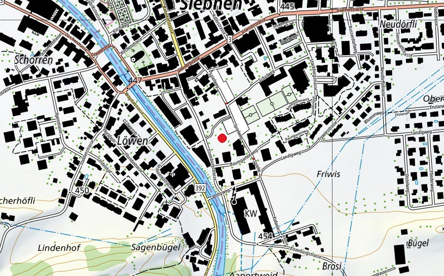 Map showing the location of Spielplatz Spielweg (Playground)