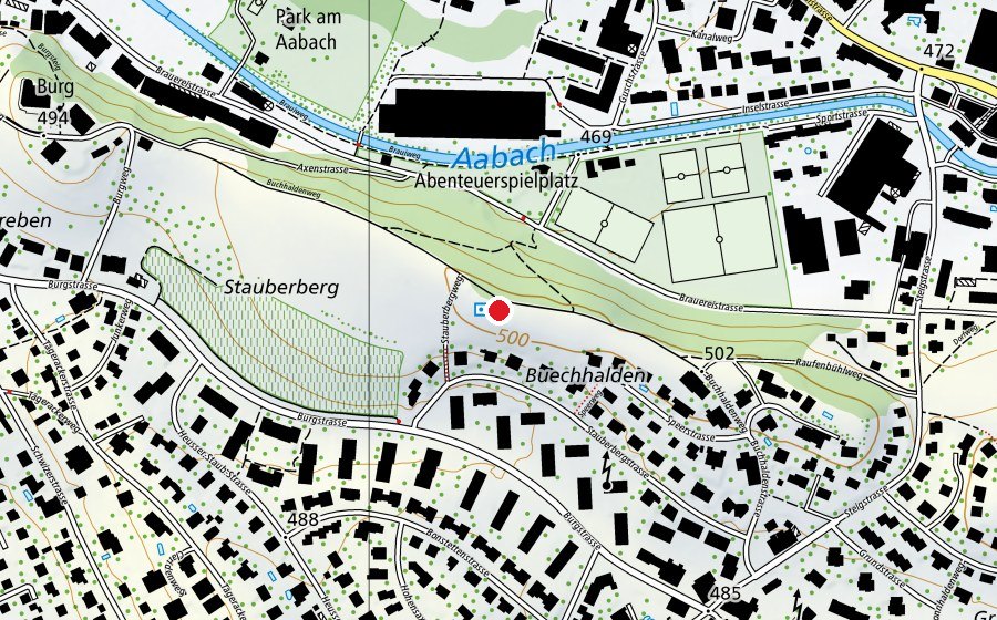 Map showing the location of Spielplatz Stauerberg (Playground)