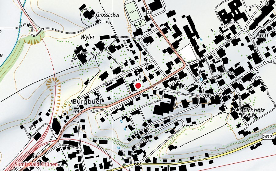 Carte indiquant l’emplacement de Spielplatz Sumiswald (Place de jeux)