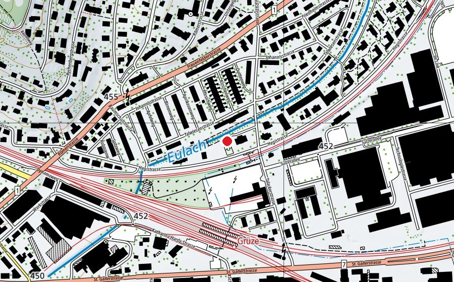 Mappa con la posizione di Spielplatz Talacker (Parco giochi)