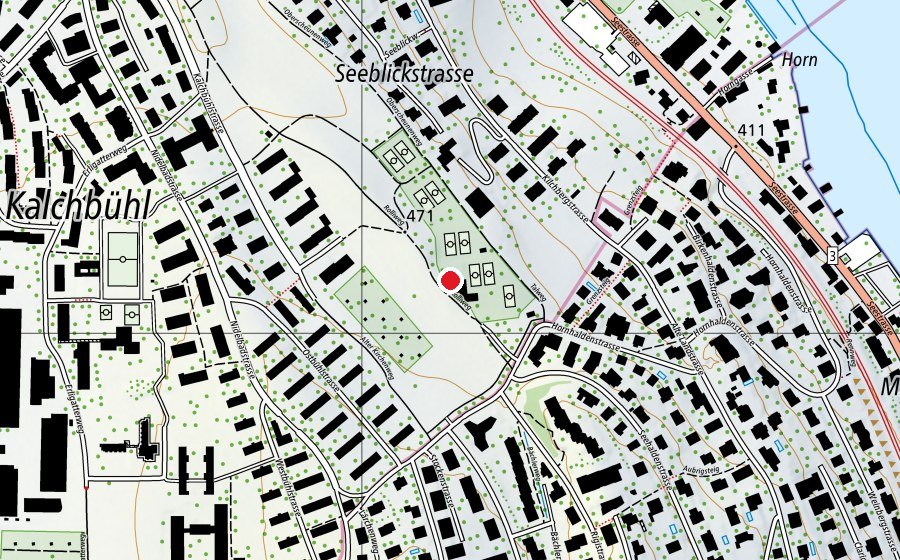 Mappa con la posizione di Spielplatz Tennisclub Seeblick (Parco giochi)