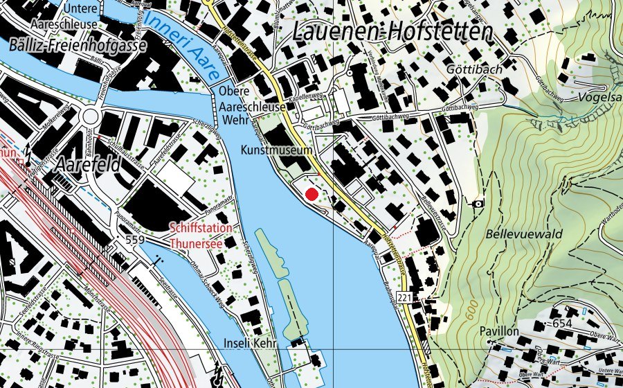 Map showing the location of Spielplatz Thunerhof (Playground)