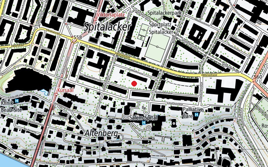 Mappa con la posizione di Spielplatz Untere Humboldtstrasse (Parco giochi)