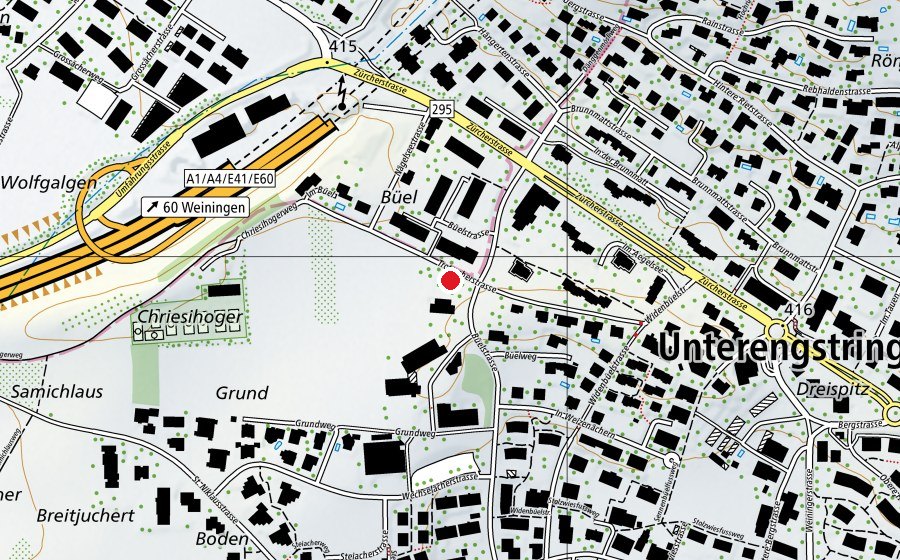 Mappa con la posizione di Spielplatz Unterengstringen (Parco giochi)