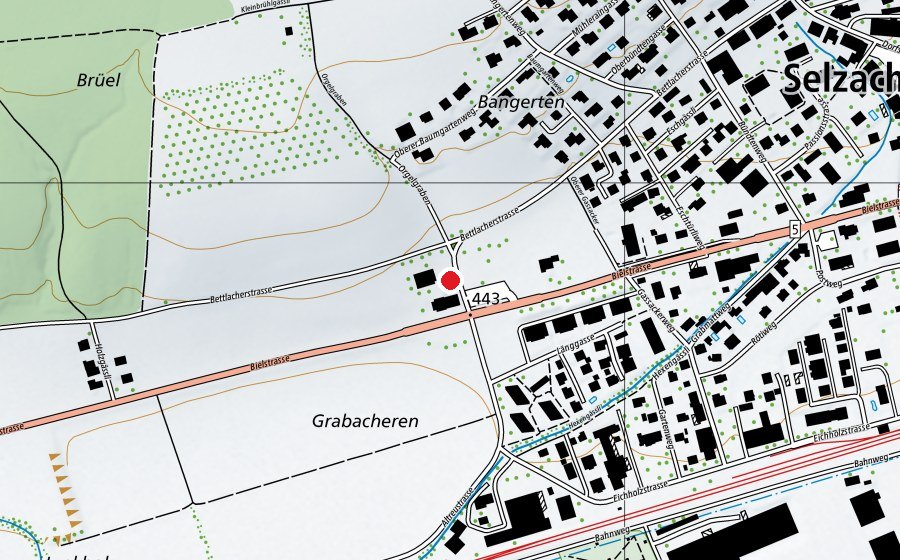 Karte mit dem Standort von Spielplatz Wirtshaus zur Grabachern (Spielplatz)