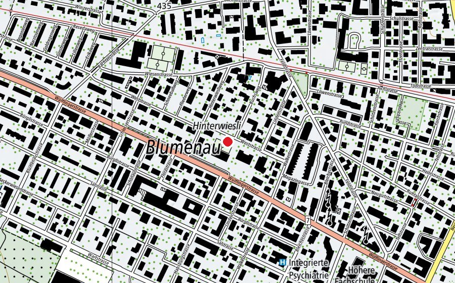 Map showing the location of Spielplatz Wülflingerstrasse (Playground)