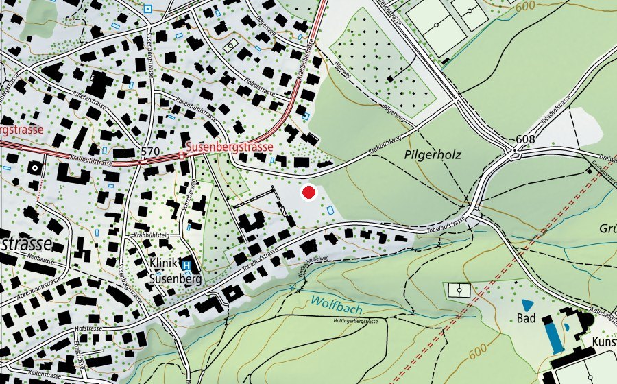 Map showing the location of Spielplatz (Playground)