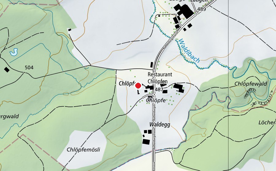 Carte indiquant l’emplacement de Spielwiese (Place de jeux)
