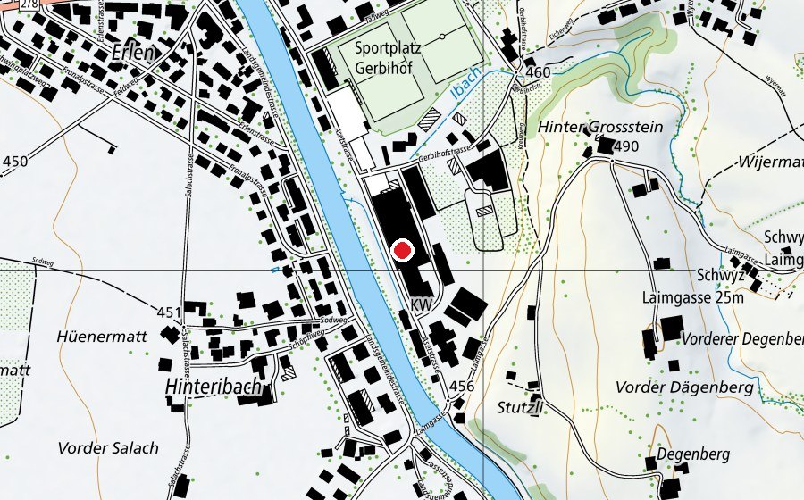 Map showing the location of Spinnerei Indoor Spielplatz und Boulderhalle (Playground)