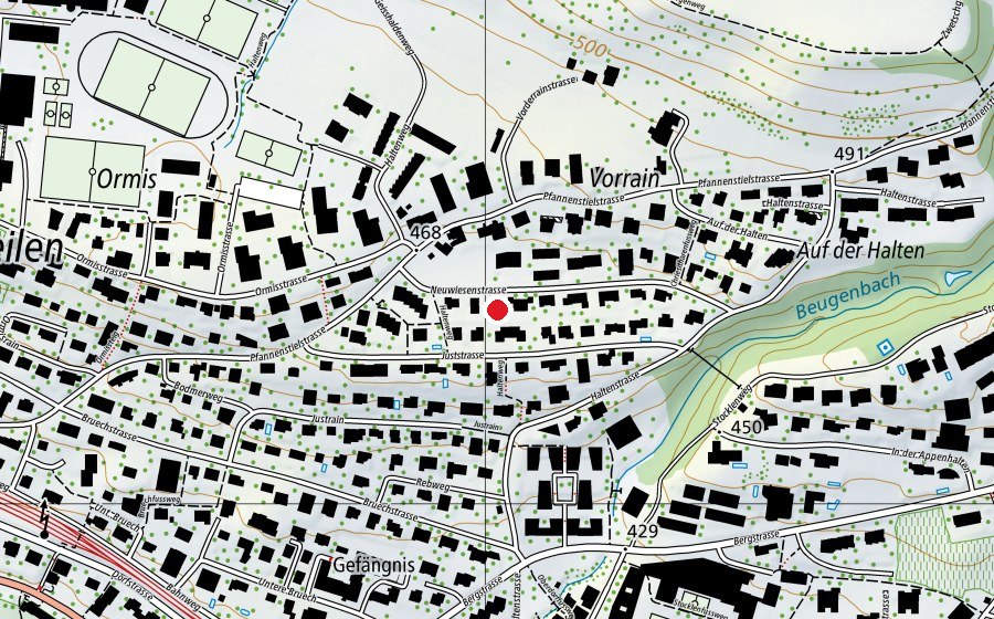 Carte indiquant l’emplacement de Splielplatz Kindergarten Just (Place de jeux)