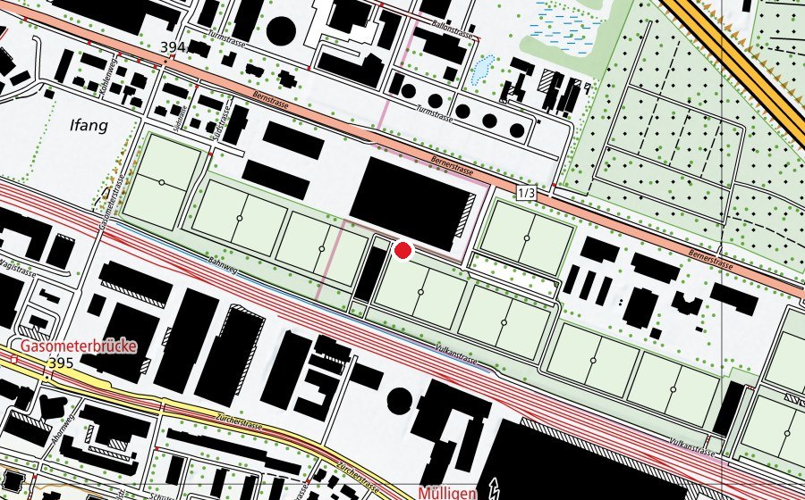 Carte indiquant l’emplacement de Sportanlage Juchhof (Place de jeux)
