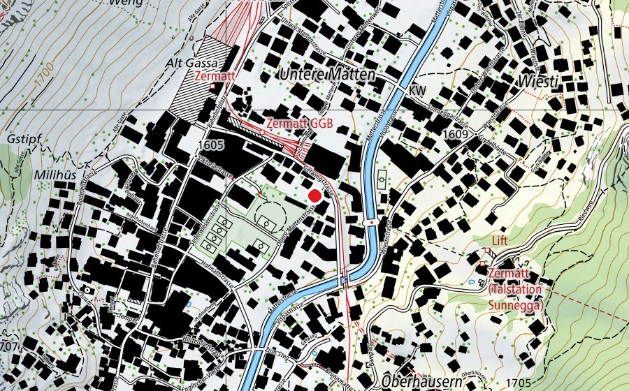 Mappa con la posizione di Sportanlage obere Matten (Parco giochi)