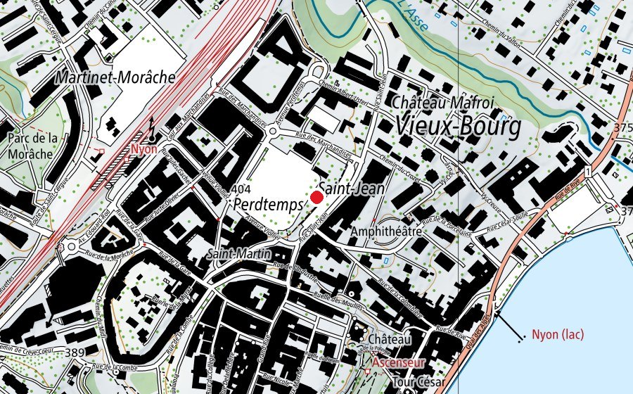 Carte indiquant l’emplacement de Square Perdtemps (Place de jeux)