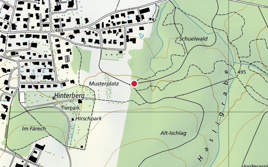 Mappa con la posizione di Start Koboldweg, Waldgardarobe (Parco giochi)