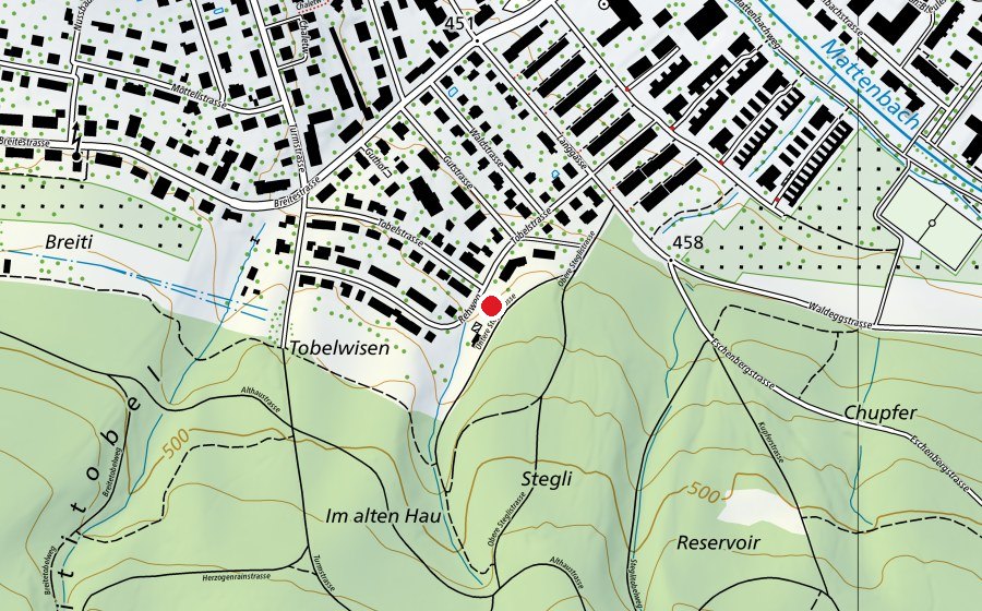 Carte indiquant l’emplacement de Steglitobel (Place de jeux)