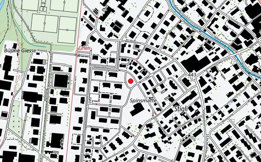 Map showing the location of Stiglimatt (Playground)