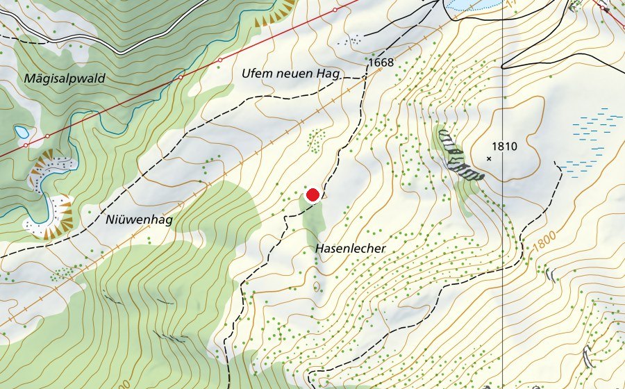 Map showing the location of Tannenzapfentröchni (Playground)