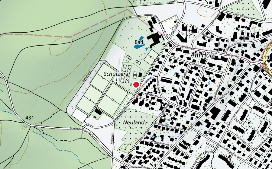 Mappa con la posizione di Tennis-Spielplatz (Parco giochi)