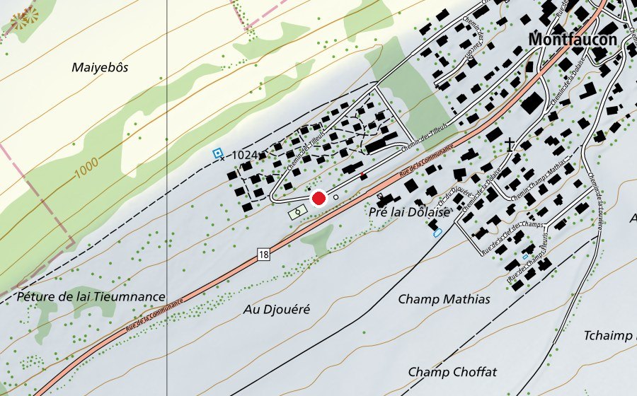 Map showing the location of Tissot playground (Playground)