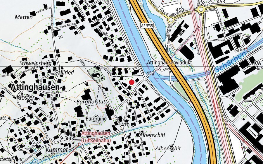 Carte indiquant l’emplacement de Trotzli (Place de jeux)