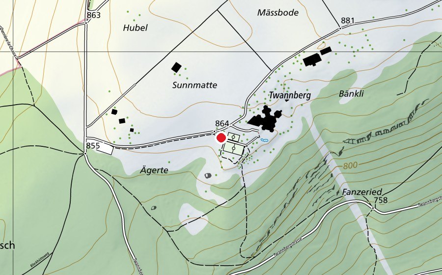 Mappa con la posizione di Twannberg (Parco giochi)
