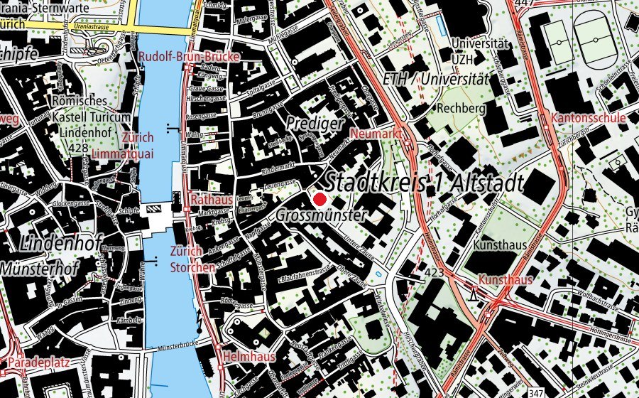 Map showing the location of Untere Zäune (Playground)