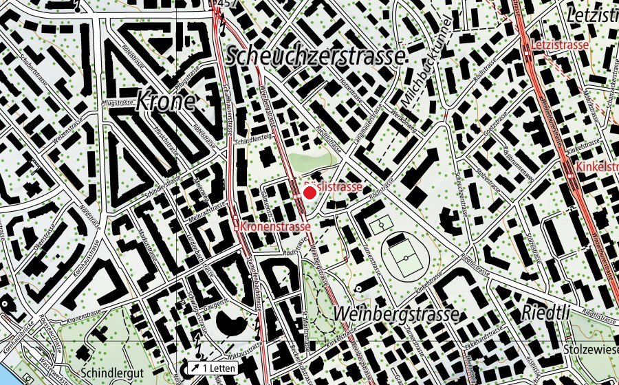 Carte indiquant l’emplacement de Unterstrass (Place de jeux)